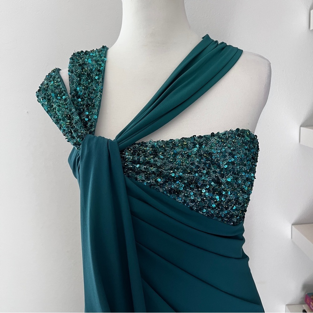 Badgley Mischka Teal Dress - Picture 5 of 16